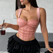 Contrast Color Padded Bra Vest for Women