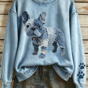Cozy Cartoon Crew Neck Hoodie for Women
