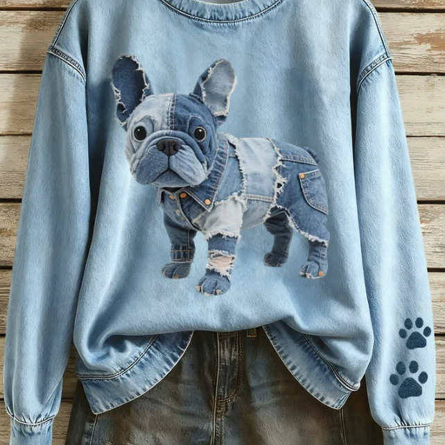 Cozy Cartoon Crew Neck Hoodie for Women