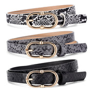 Women's Snake Print Leather Belt