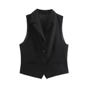 Elegant Women's Solid-Color Vest for Streetwear