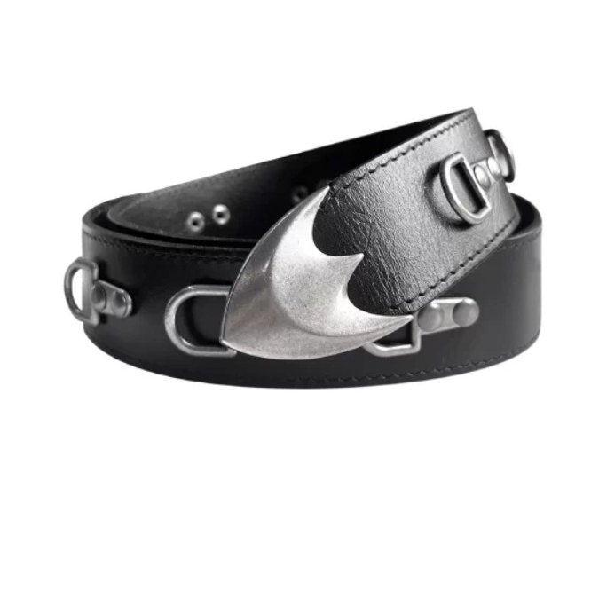 Adjustable Leather Belt with Hook-and-loop Fastener