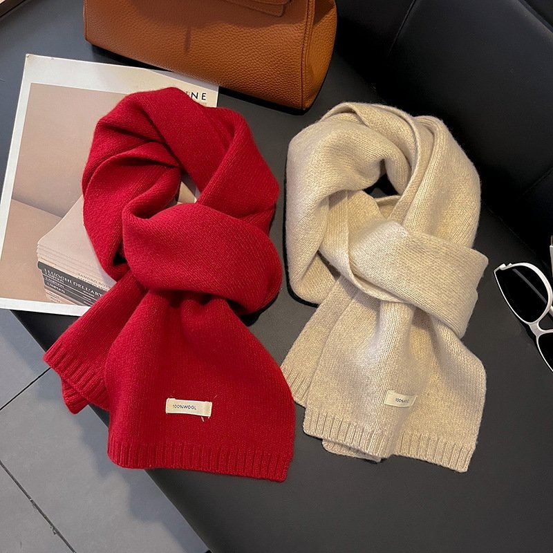 Cozy Solid Wool Scarf for Women
