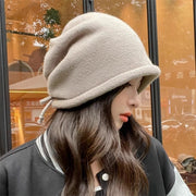Warm Beige Curling Hat for Women