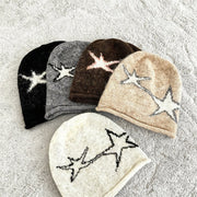 Edgy Star-knit Beanie for Women