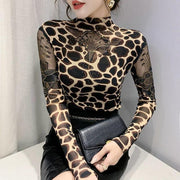 Rhinestone Lace High-Neck Top