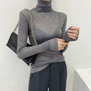 Women's Slim-Fit Turtleneck Long-Sleeve Top