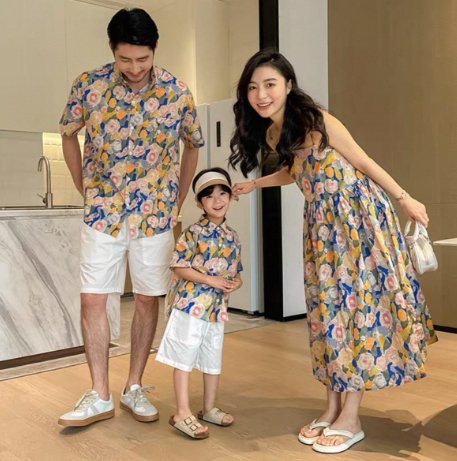 Parent-Child Matching Skirts with Floral Print