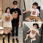 Cute Cartoon Family Outfits: Summer Cotton Tops for 3