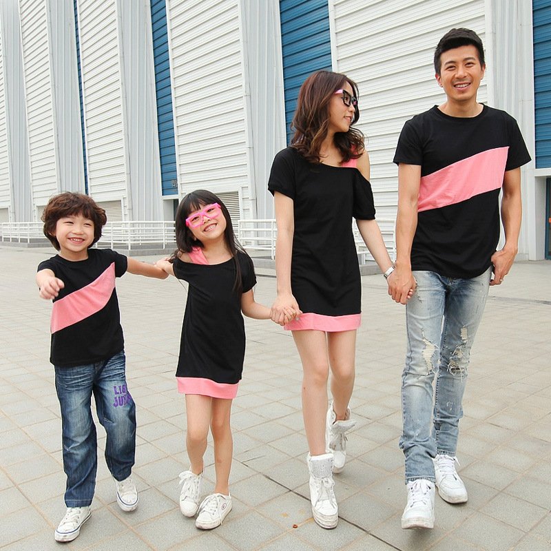 Matching Family Outfits Korean Style for Mom & Dad & Kids