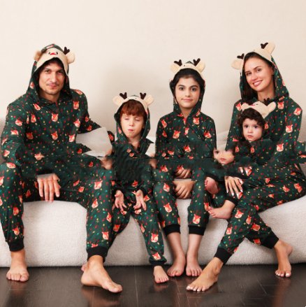 Cozy Family Matching Outfits with Fun Prints