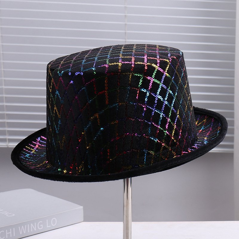 Retro Wool Hat with Sequins - Summer Shade