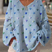 Casual 3D Printed V-Neck Sweatshirt for Women