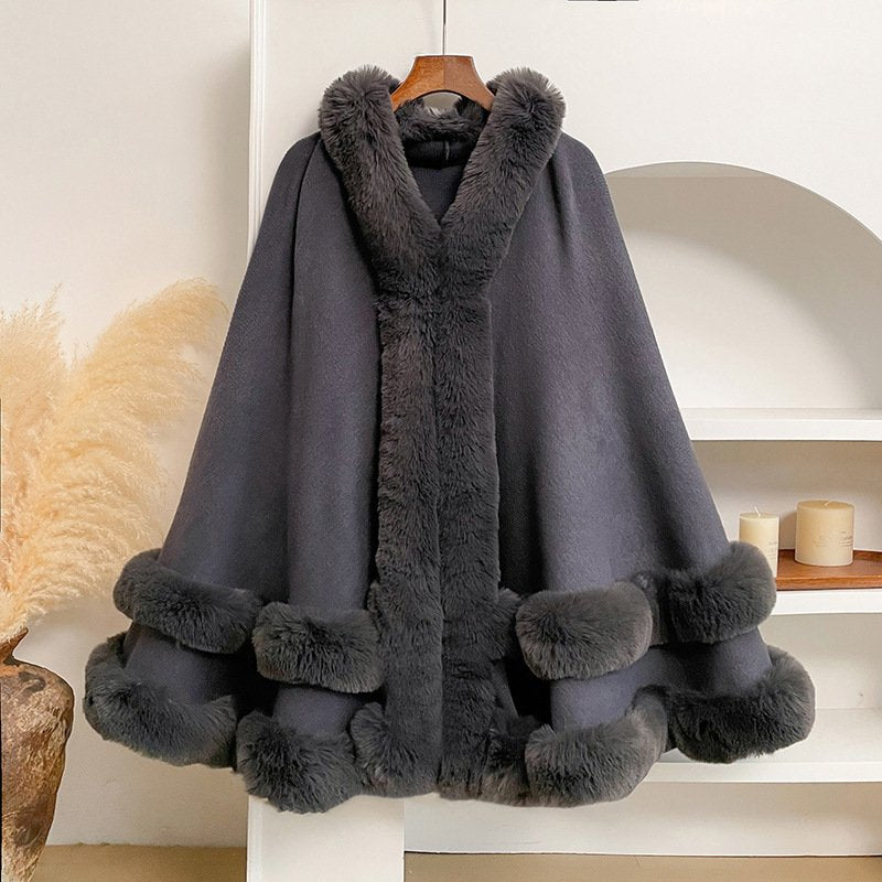 Warm Shawl Cape Coat