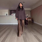 Cozy Oversized Crew-Neck Knit Pullover Sweater