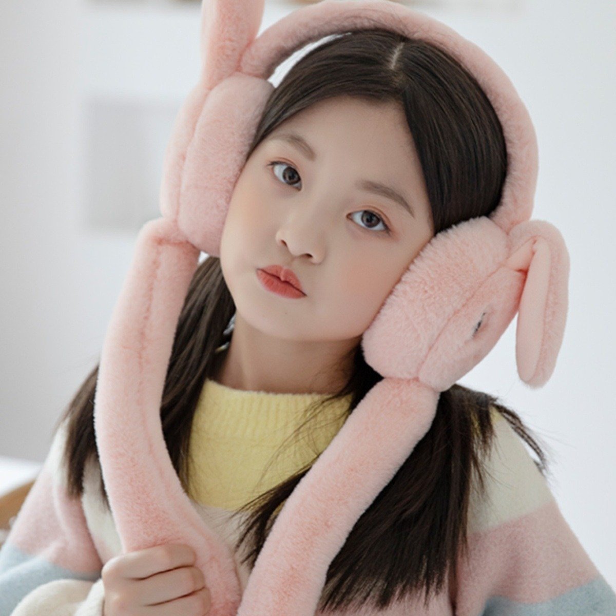 Warm Rabbit Earflap Hat For Kids