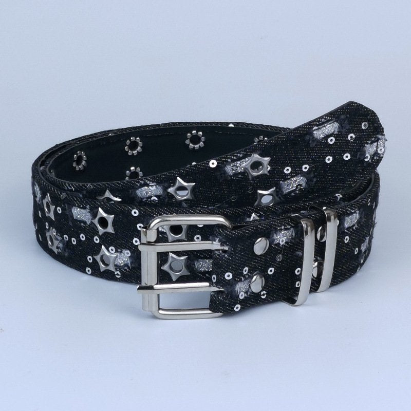 Edgy Denim Belt for Women - Slim Fit with Pin Buckle