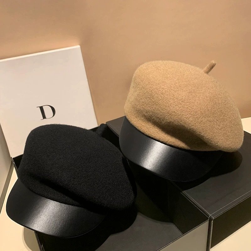 Warm Wool Beret for Fall & Winter
