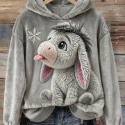 Cozy Printed Hoodie for Women - Thick & Warm Sweatshirt Top