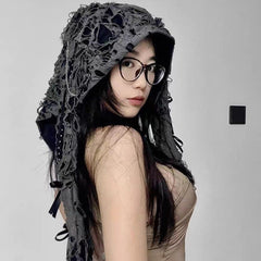 Ripped Boho Pullover Hat for Women