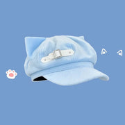 Blue Beret for Girls with Chain and Buckle