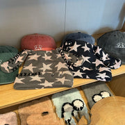 Warm Metal Hoop Knitted Rabbit Ear Hat for Women