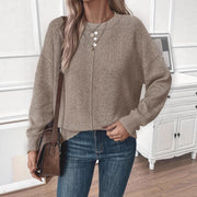 Cozy Solid Casual Pullover Women's Sweater