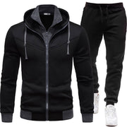 Casual Patchwork Sport Jacket & Pants Set