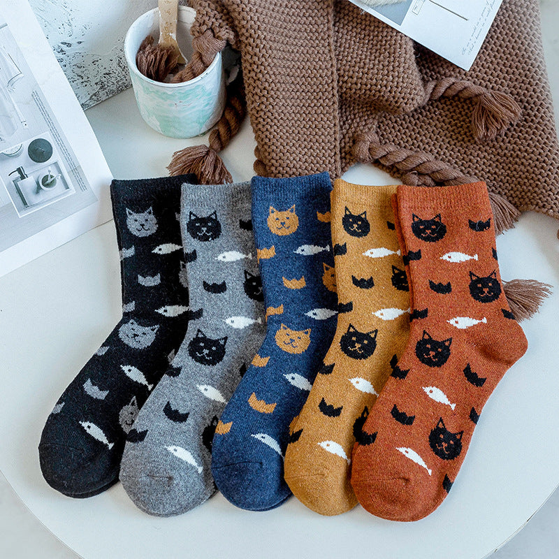 Warm Cartoon Socks for Women - Soft Rabbit Wool
