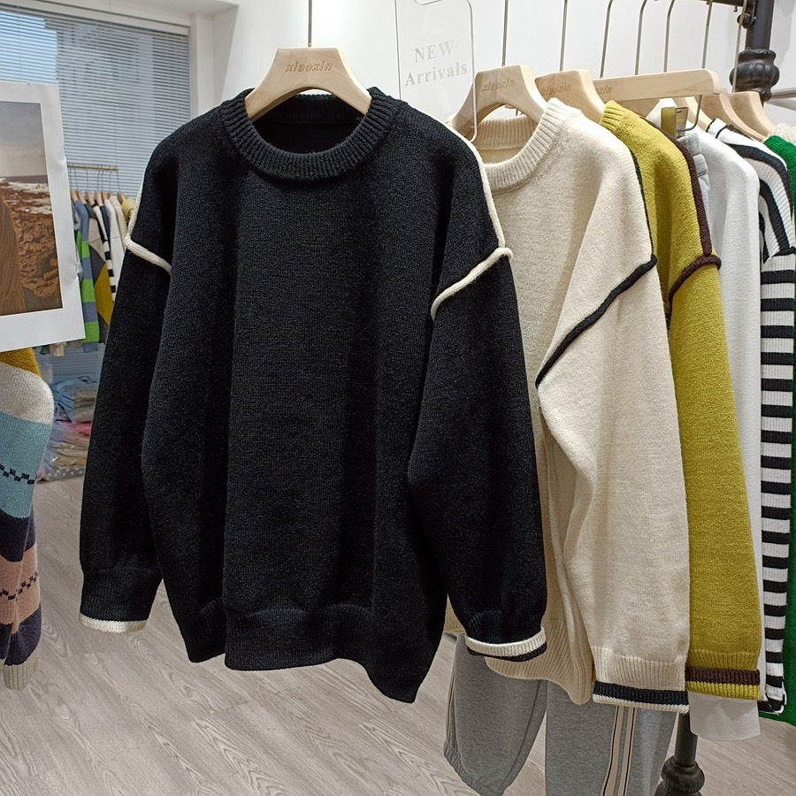 Autumn and Winter Korean Style Sweater Women's Artistic Retro