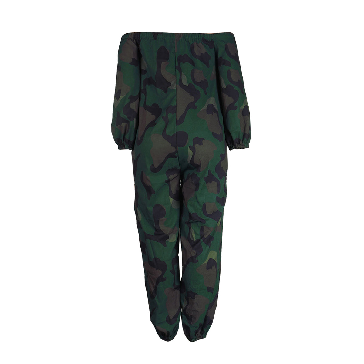 Sexy Slim Backless Crocheted Floral Print Plus Size Jumpsuit