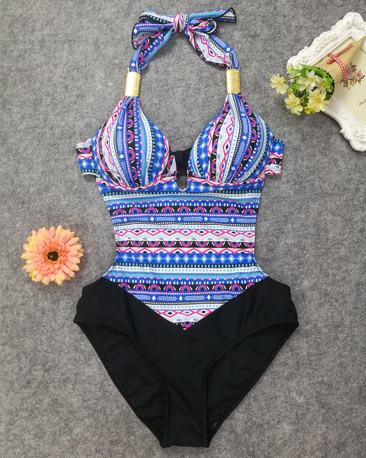 Sexy Backless Halter One-Piece Swimsuit
