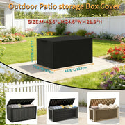 [2 Sizes Available] 1pc Deck Box Cover - Outdoor Storage Box Cover, Heavy-Duty Patio Storage Box Cover, 2 Sizes Available, for Outdoor Storage Box, Cabinet and Rack, Black