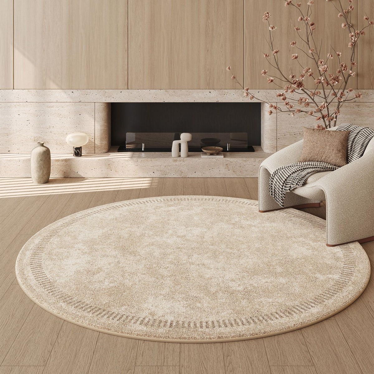Living Room Simple Round Cashmere-style Rug