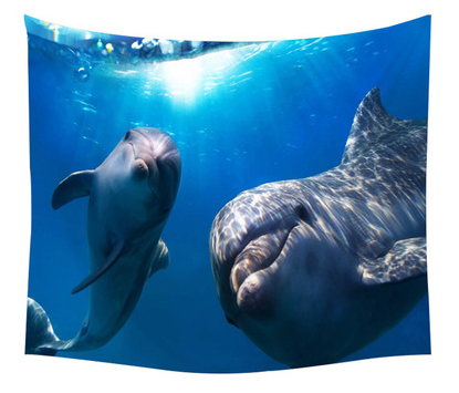 Dolphin Starfish Sea Turtle Sailing in the Big Ship Tapestry Home Accessories Amazon Wish Hot Sale Background Cloth