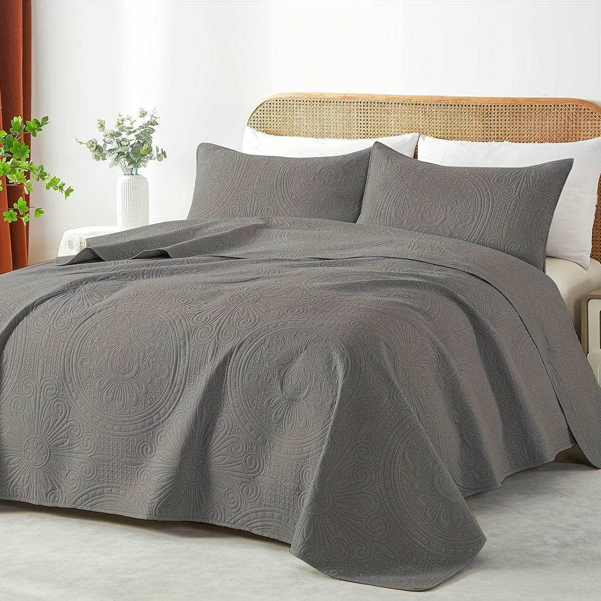 2/3pcs Quilt Set Bedspreads - Soft Cool & Refreshing Summer Quilt Lightweight Microfiber Bedspread - Modern Style Coin Pattern Coverlet For All Seasons - Gifts For The Family