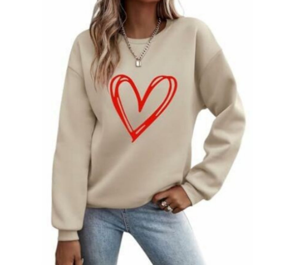 Women's Printed Round Neck Long Sleeve Pullover Sweater