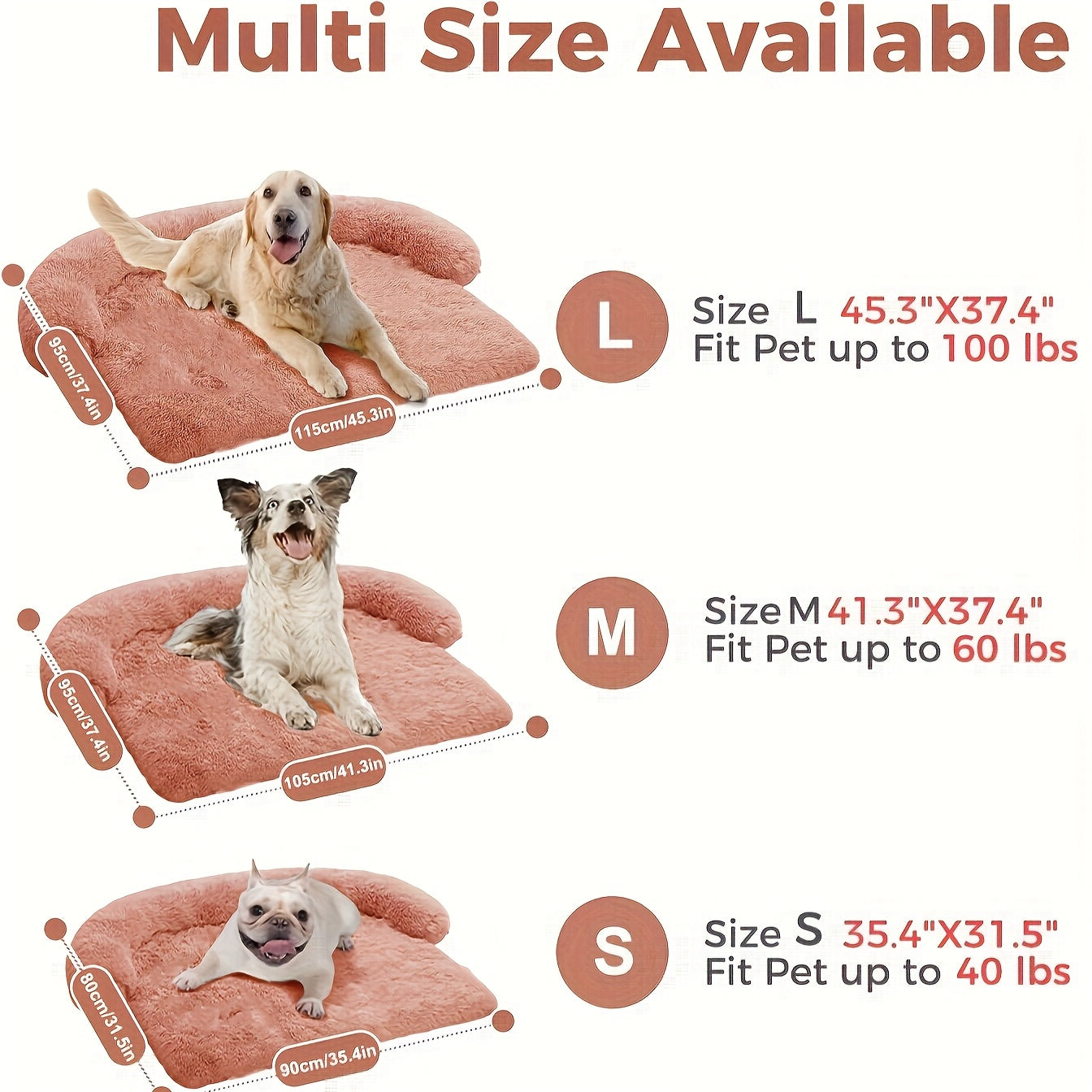 Extra Large Orthopedic-like Pet Bed - Plush Sofa-like Dog Bed With Thick Soft Cushioning, Non-slip Base - All--one Pet Couch For Large, Medium, Small, Extra-small Dogs - Luxury Pet Furniture For