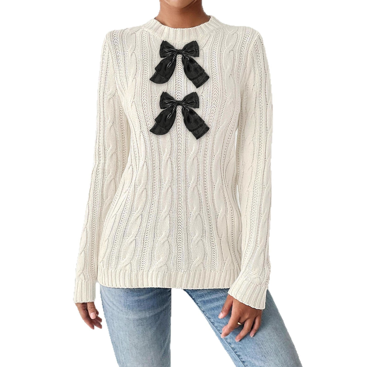 Round-neck Pullover Simple Base Layer Machine-knit Sweater