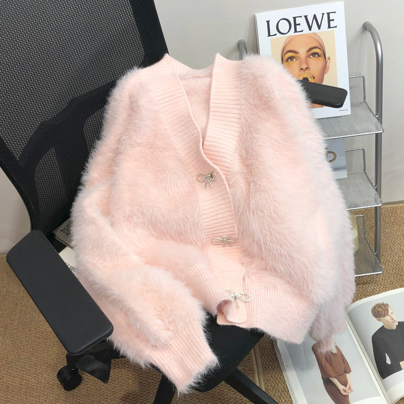 Mink Velvet Sweater Coat for Women