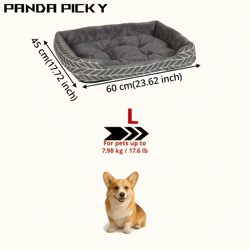 Ultra-Soft Plush Dog Bed • Winter Warm Pet Sofa • Thick Cushion for Cats & Dogs • Made of Felt Polyester Fiber • No Assembly Required • Suitable for Small to Large Breeds • Dog