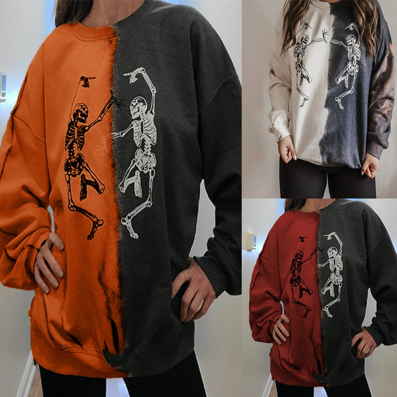 Colorblock Loose Women's Trendy Streetwear Hoodie