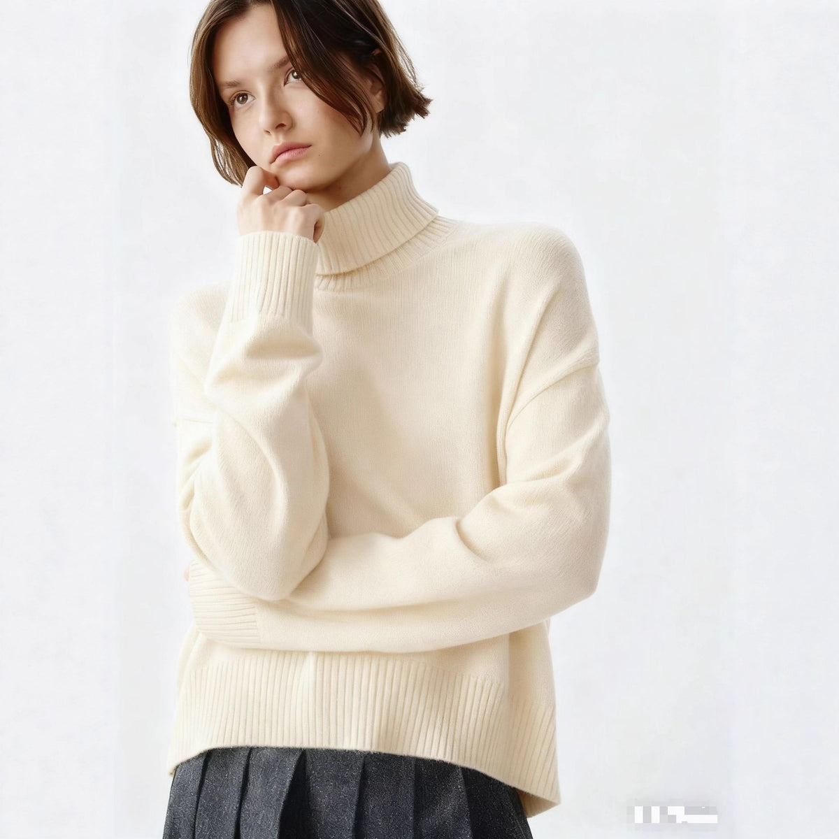 Turtleneck Loose-fitting Versatile Knitted Pullover Sweater