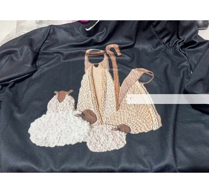 Women's Versatile Casual Blended Jacquard Embroidered Long-sleeve Sweater