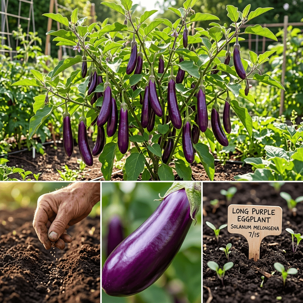 Purple Long Eggplant Seeds, Non-GMO Heirloom Variety, 325+ Seeds for Planting