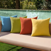 A Set of 4 Summer Bohemian-style Outdoor Decorative Pillow Covers, Measuring 18x18 Inches, Made of Double-sided Solid-color Linen. Perfect for Patio Tents, Garden Benches, and as Decorations for Summer and Spring Weddings or Birthday Parties