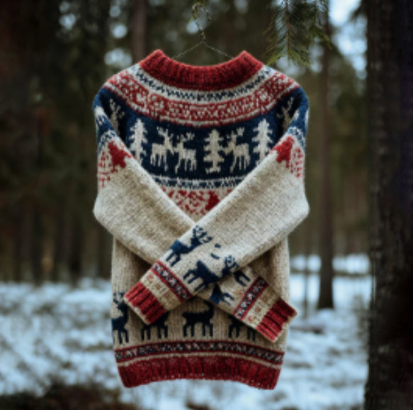 Women's Round Neck Sweater Thickening Warm and Loose