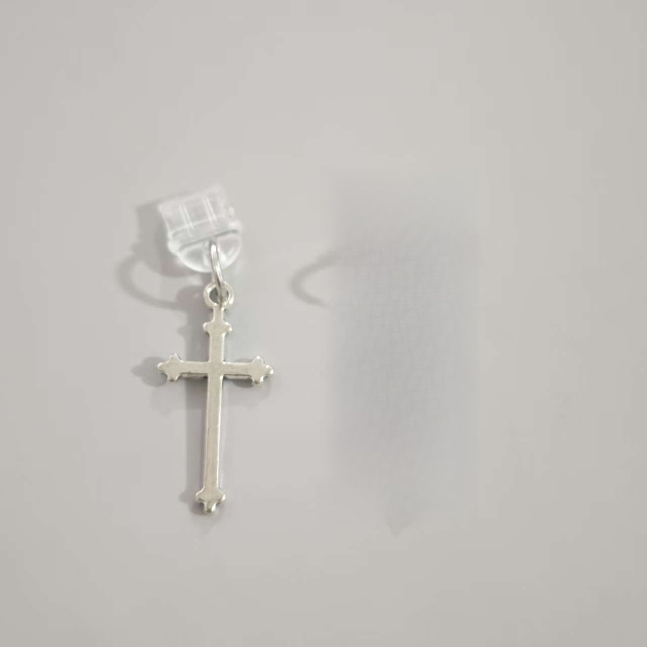 Silvery Cross Dust Plug Phone Charm – Protective Port Cover for iPhone and Type‑C Devices