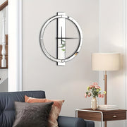 24-inch Mirror Clock, Modern Large Wall Clock Suitable for Living Room, Bedroom, and Kitchen Decor—Stylish Geometric Design, HD Silvery Mirror Finish
