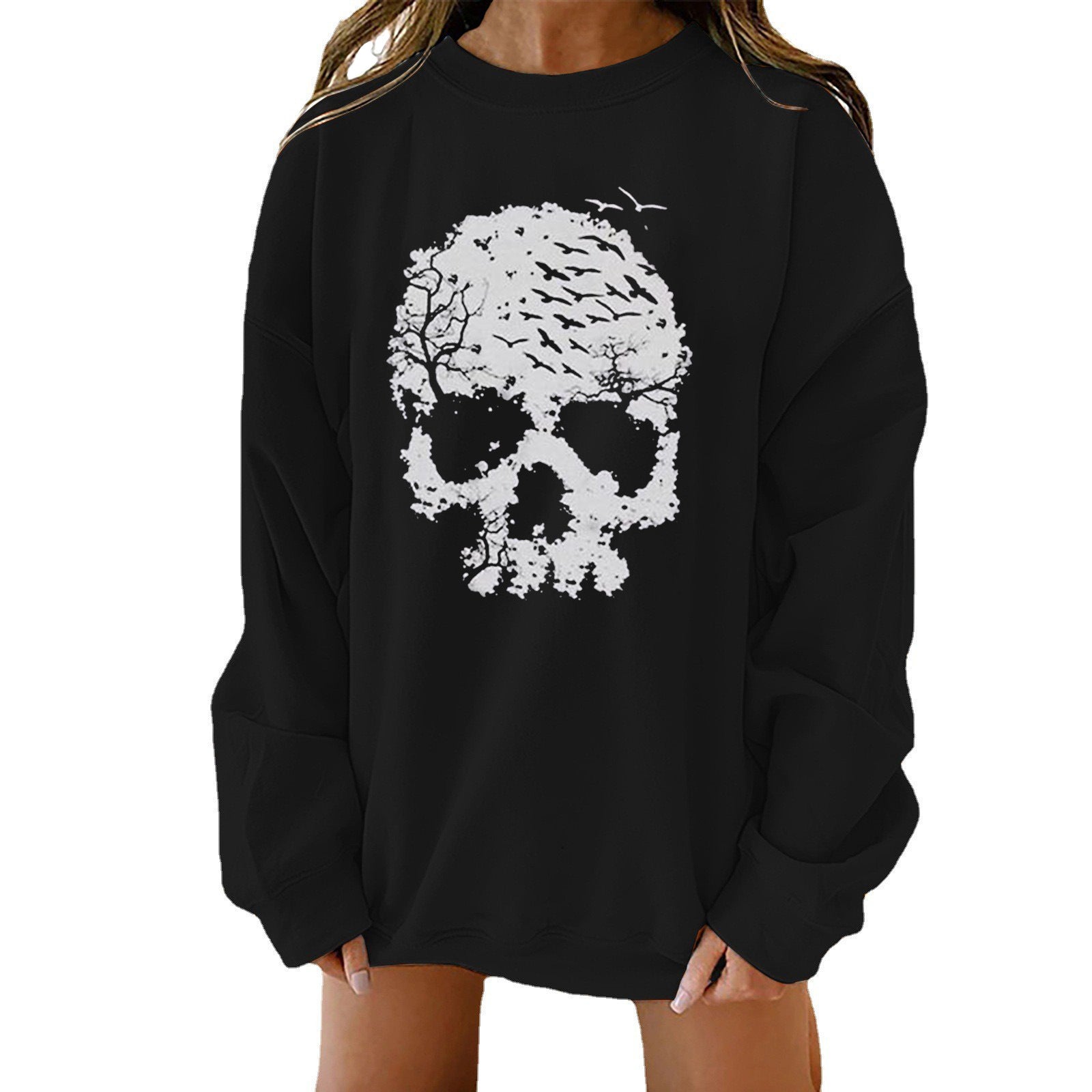 Halloween Graphic Loose Fit Crewneck Sweatshirt